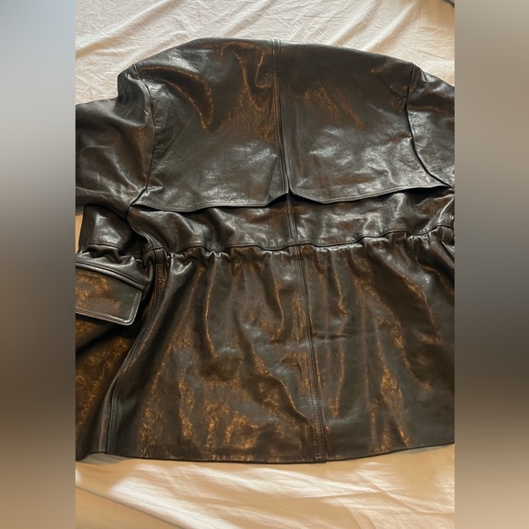 The Peplum Leather Moto Jacket in Black - Picture 6 of 6